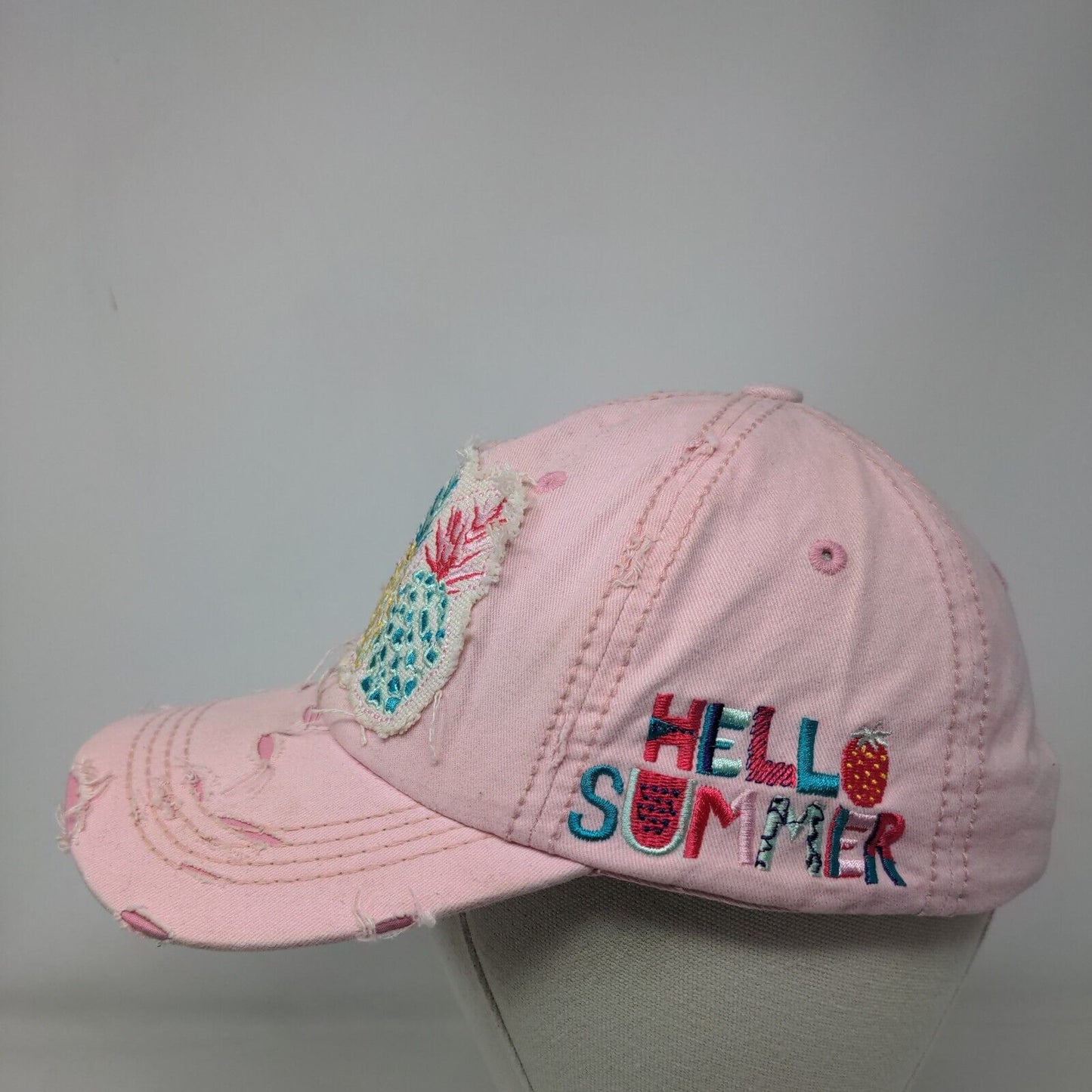 Pineapple Hello Summer Strapback Hat Pink One Size 4350 District