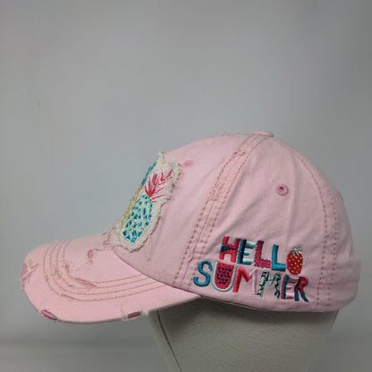 Pineapple Hello Summer Strapback Hat Pink One Size 4350 District