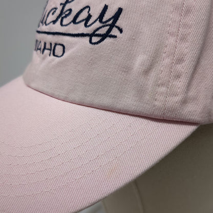 Mackay Idaho Pink One Size Baseball Cap Hat Slideback Script Embroidery Cotton