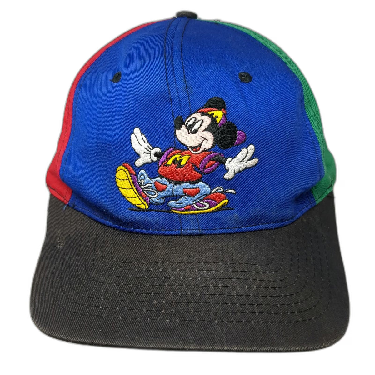 Mickey Unlimited Snapback Blue Red Green Black One Size Hat Mouse Colorblock Art