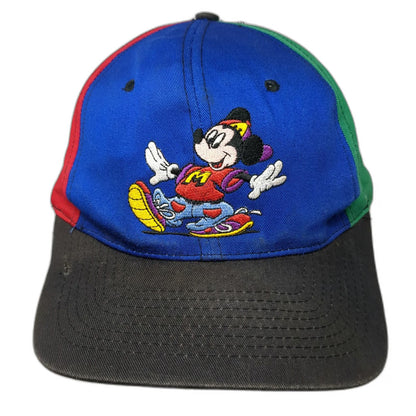 Mickey Unlimited Snapback Blue Red Green Black One Size Hat Mouse Colorblock Art