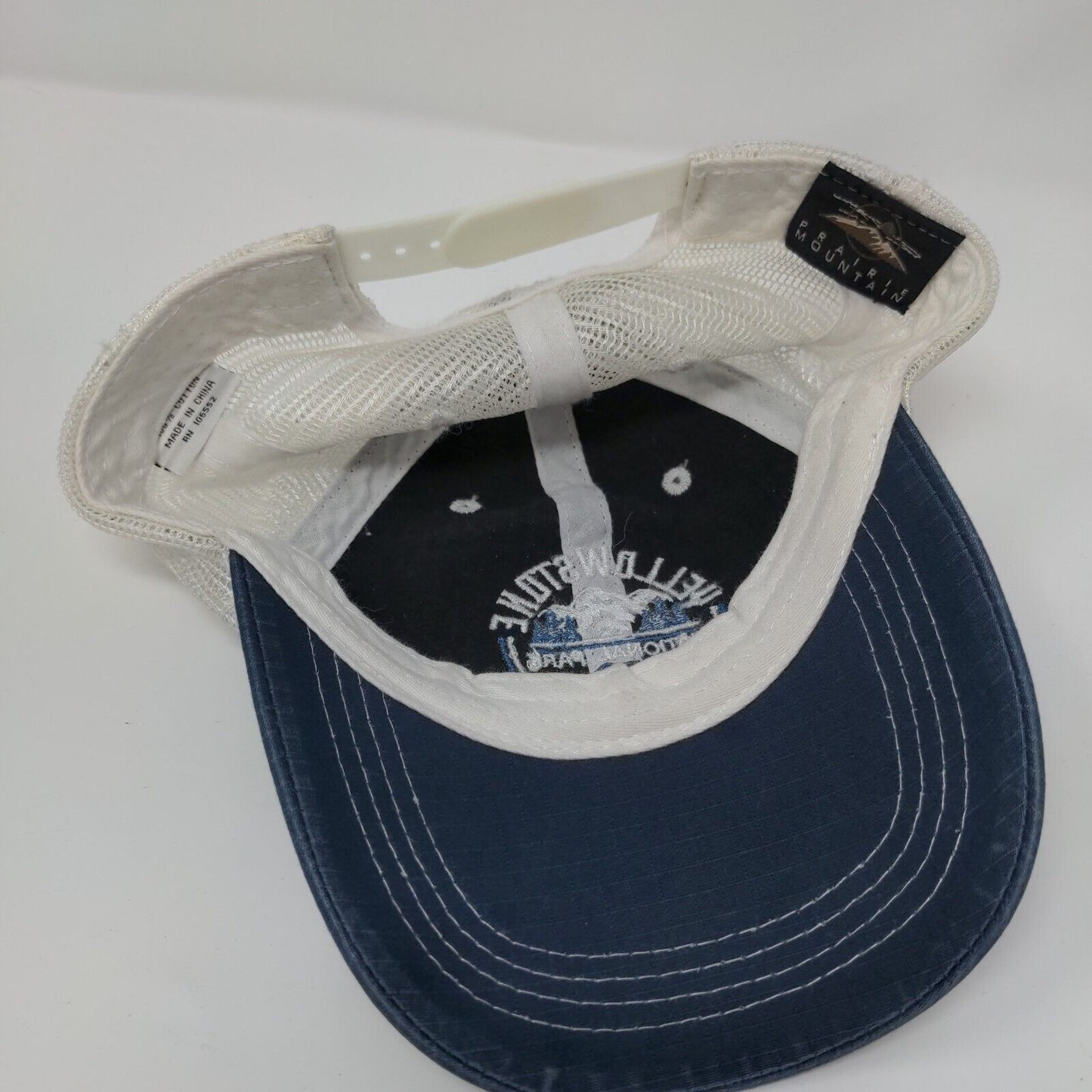 Yellowstone National Park Snapback Trucker Hat Blue OSFA Mesh Back