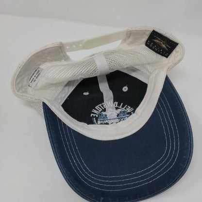 Yellowstone National Park Snapback Trucker Hat Blue OSFA Mesh Back