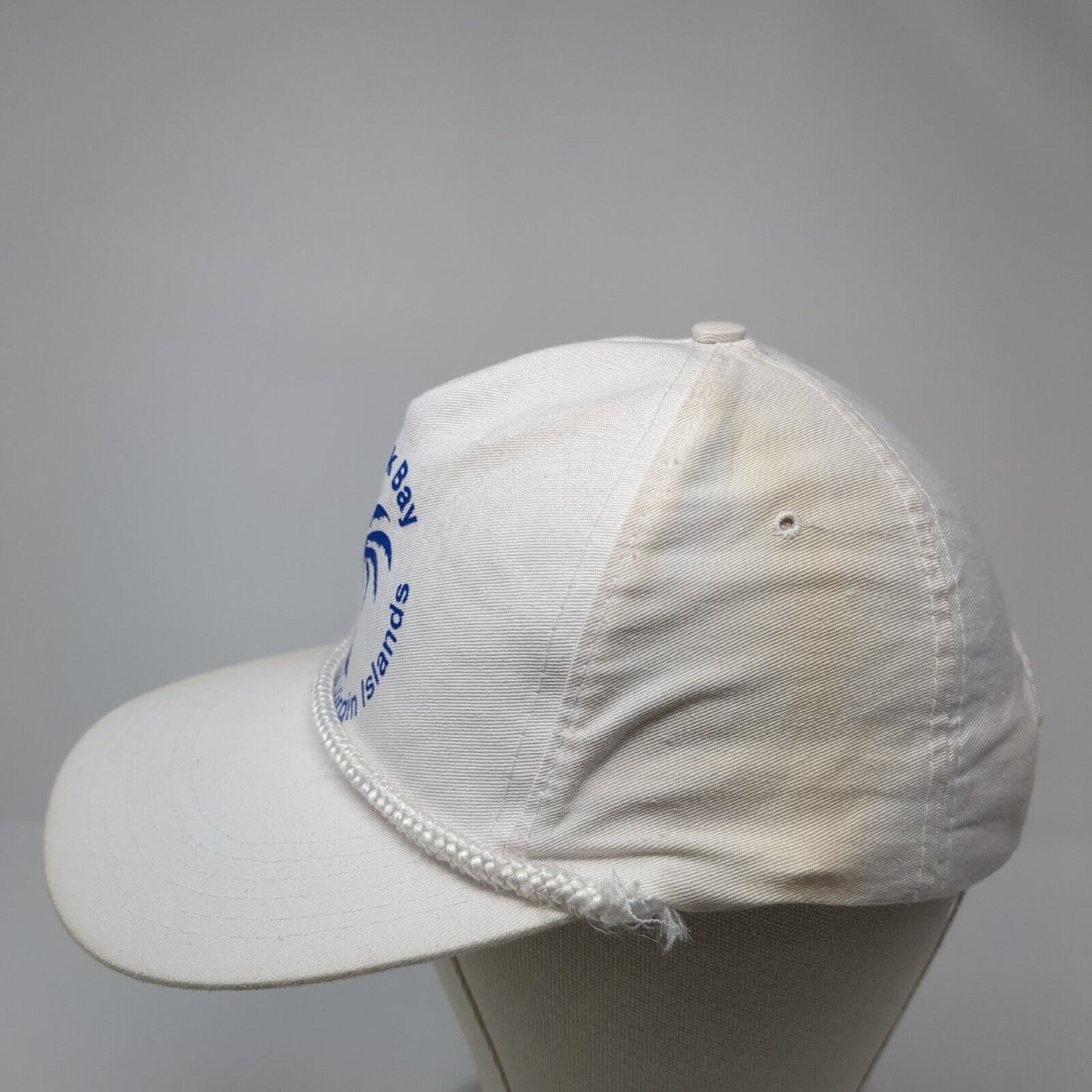 Trunk Bay Snapback Rope Hat White One Size Adjustable Solid Outdoor