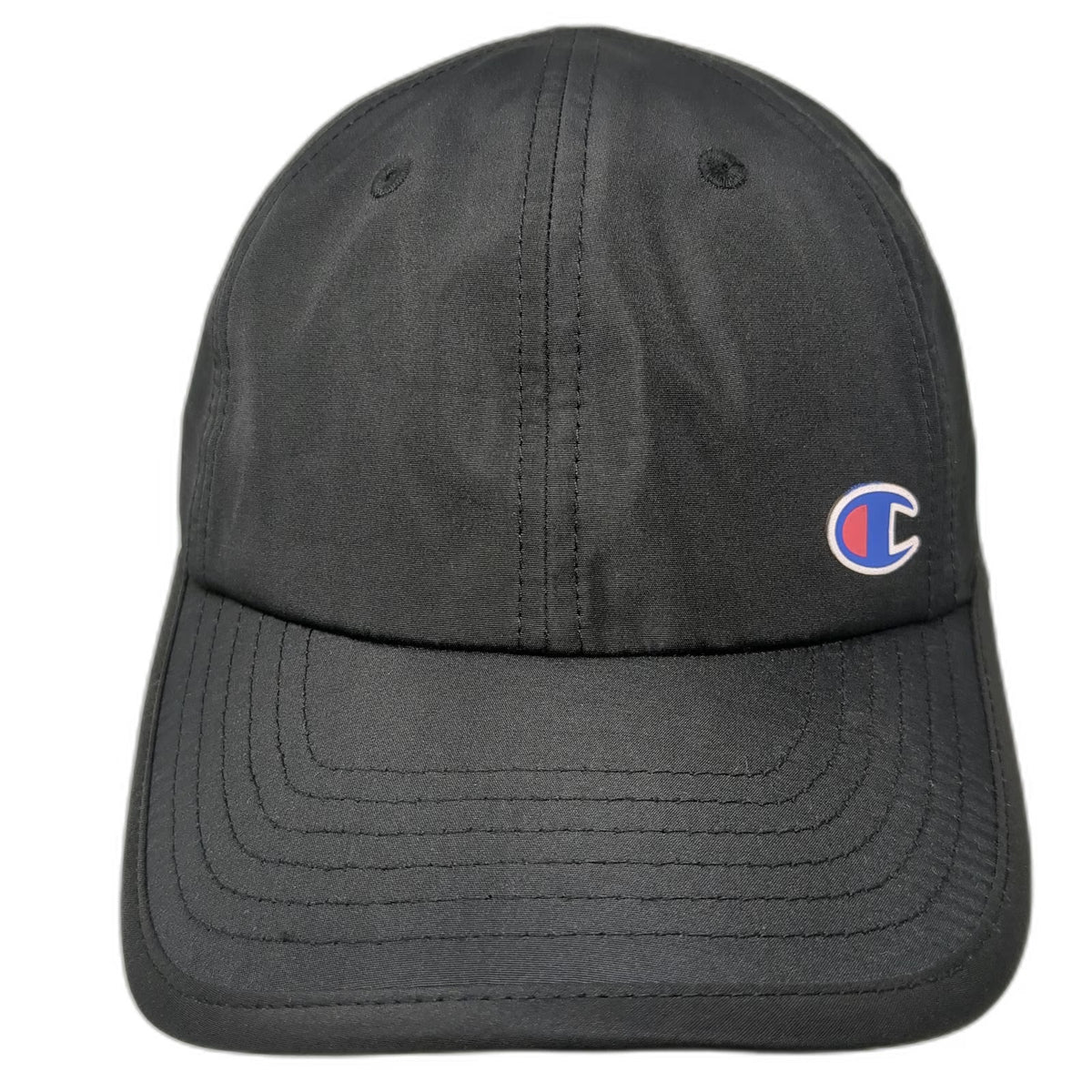 Champion Baseball Cap Black One Size Adjustable Strapback Embroidered Logo hat