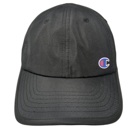 Champion Baseball Cap Black One Size Adjustable Strapback Embroidered Logo hat