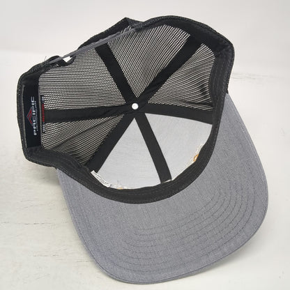 Pacific Headwear Trucker Hat Gray One Size Merrick Logo Mesh Snapback 104C Cap