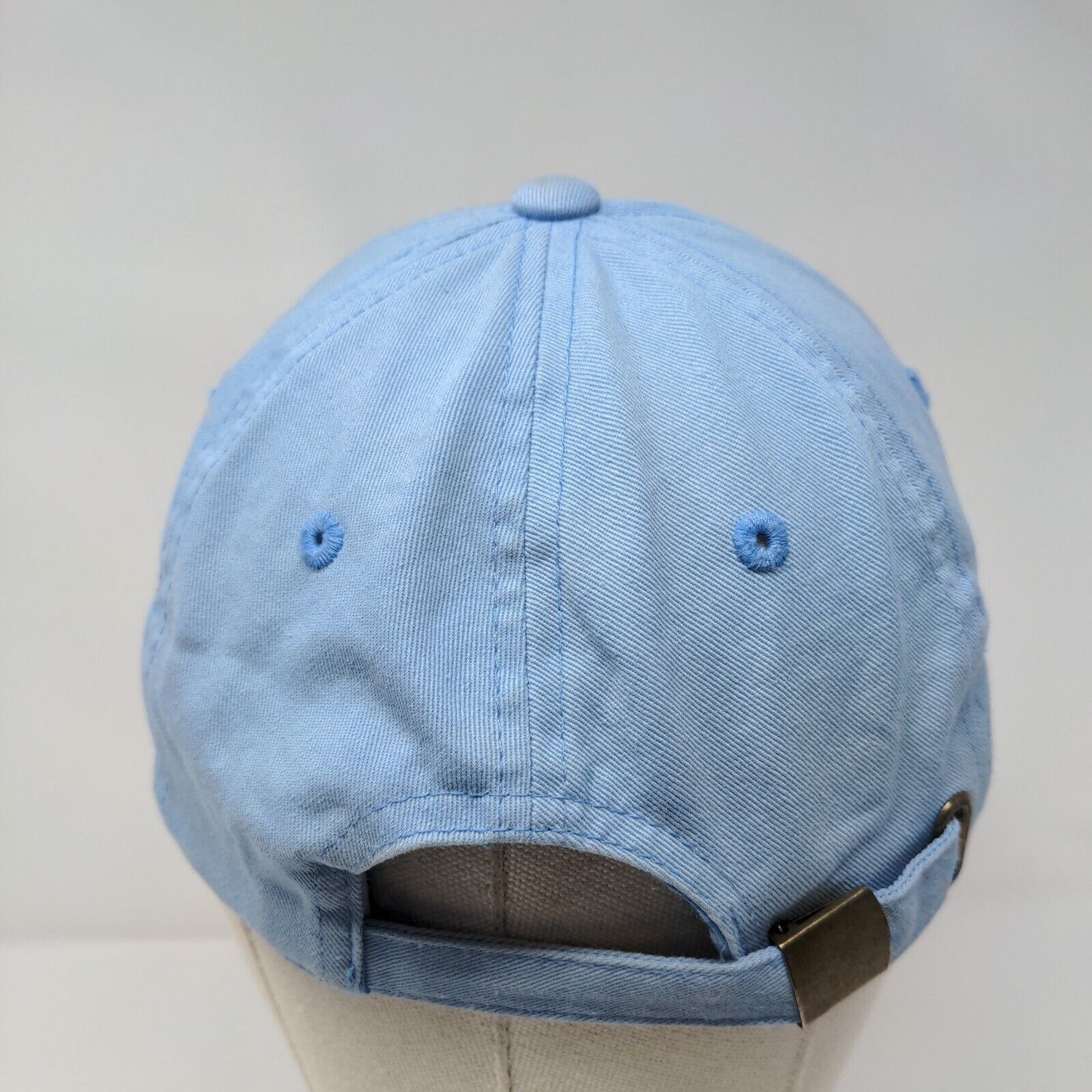 Augies Slideback Hat Blue OSFA Adjustable Embroidered Floral 6 Panel Cotton