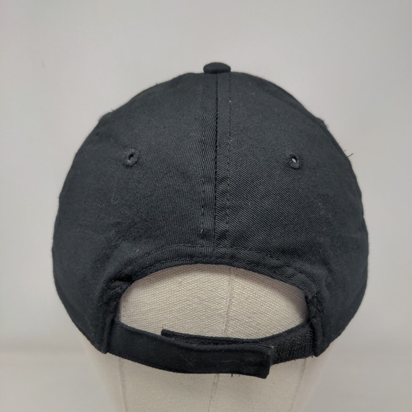 Unbranded Strapback Hat Black OSFM Solid Adjustable Blank Vent Holes