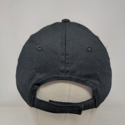 Unbranded Strapback Hat Black OSFM Solid Adjustable Blank Vent Holes