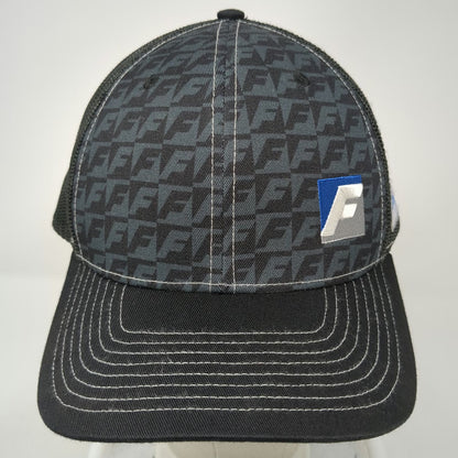 Farwest Baseball Cap Black One Size Snapback Mesh Hat Logo Pattern Patch Stitch