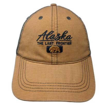 Prairie Mountain Trucker Hat Brown Gray One Size Alaska Bear Last Frontier Mesh