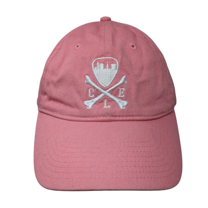 Cleveland Slideback Hat Pink One Size Adjustable Embroidered 6 Panel Cotton