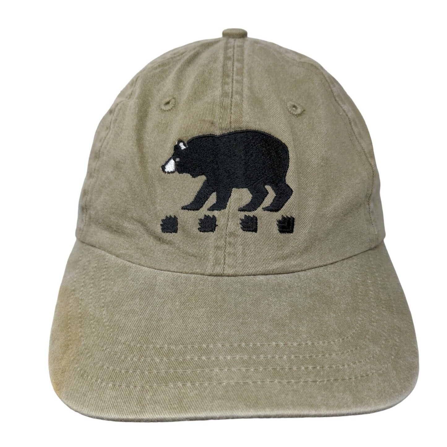 Bear Slideback Hat Tan One Size Adjustable Embroidered Augusta Sportswear