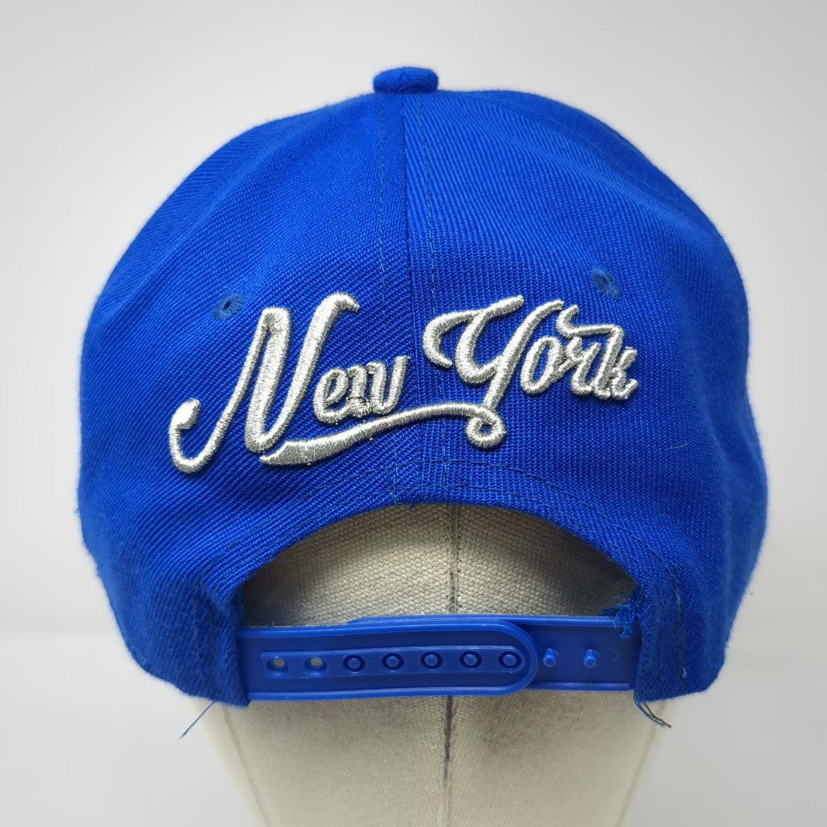 Blue Snapback Hat One Size New York Football Helmet Red White Silver Black Brim