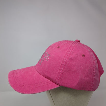 Depoe Bay Slideback Hat Pink One Size Adjustable Bling Vented Holes 6 Panel
