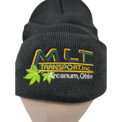 MLT Transport Ohio Beanie Trucking Hat Black Embroidered Spell Out Port & Co