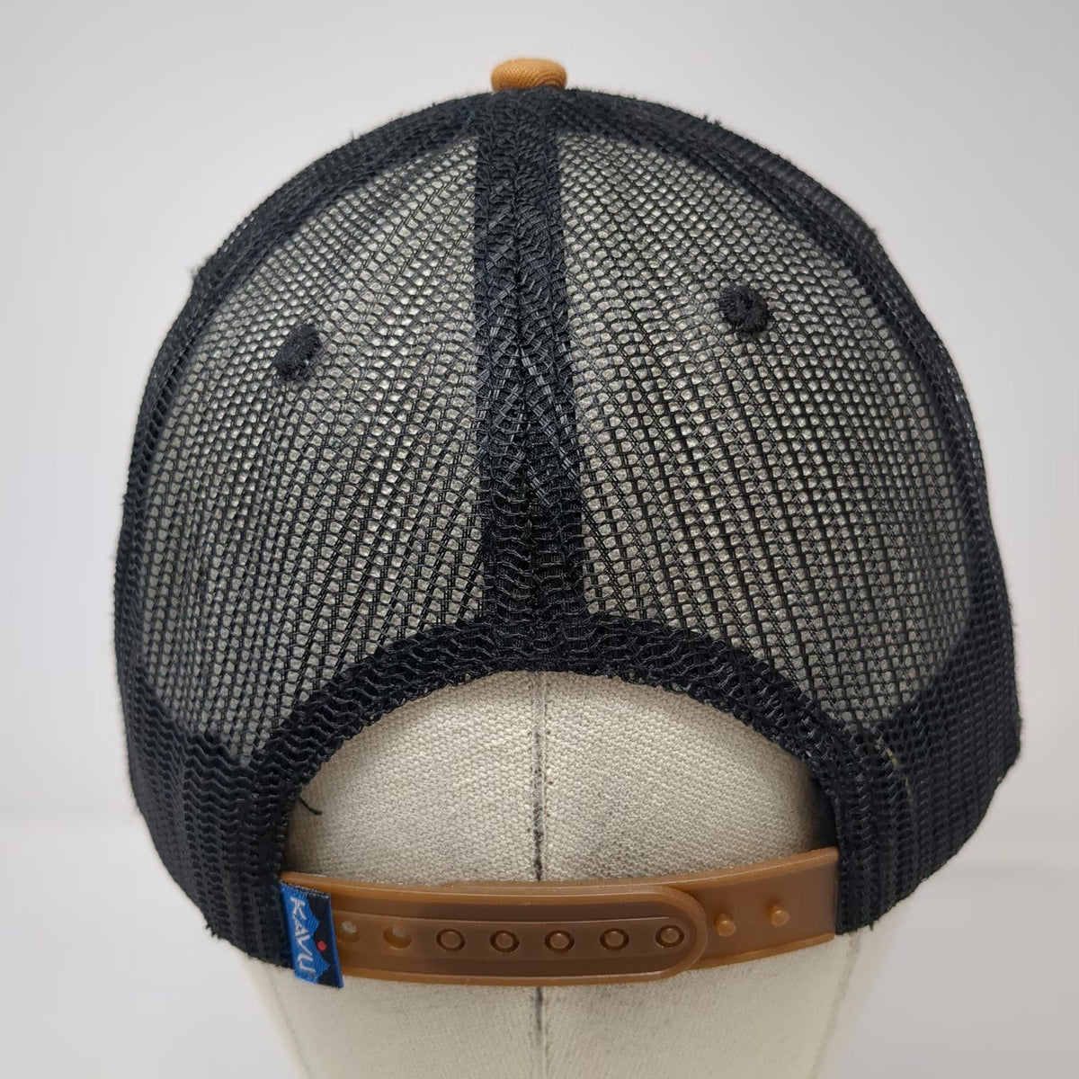 KAVU Trucker Hat Orange White Mountain One Size Mesh Snapback Outdoor Cap