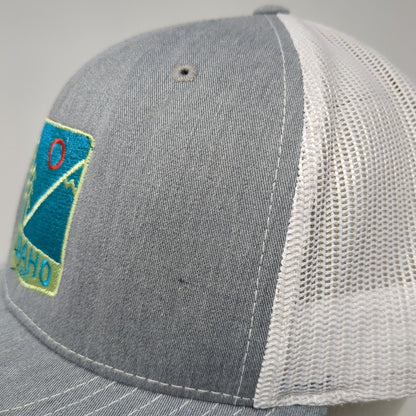 Idaho Snapback 112 Trucker Hat Gray One Size Adjustable Mesh Back Richardson