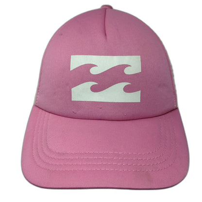 Billabong Trucker Hat Pink White One Size Mesh Snapback Surf Wave Logo Beach