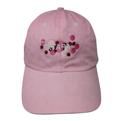 Ixtapa Strapback Hat Pink OSFA Adjustable Embroidered Solid 6 Panel