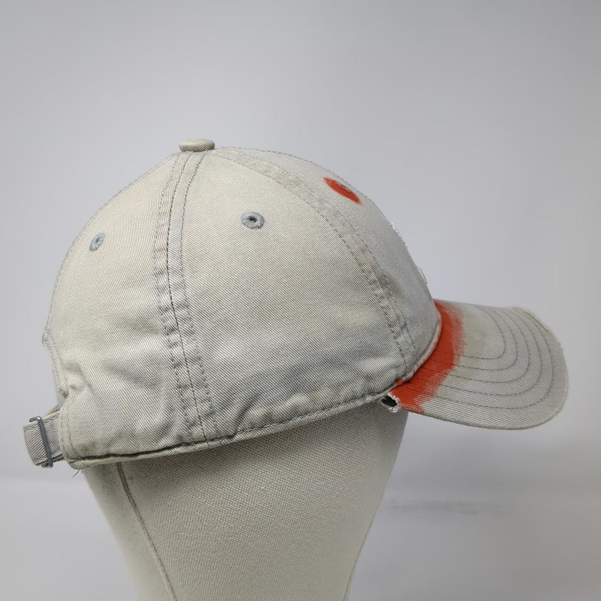 Adidas Baseball Cap Beige One Size Distressed Trefoil Slideback Strapback Hat