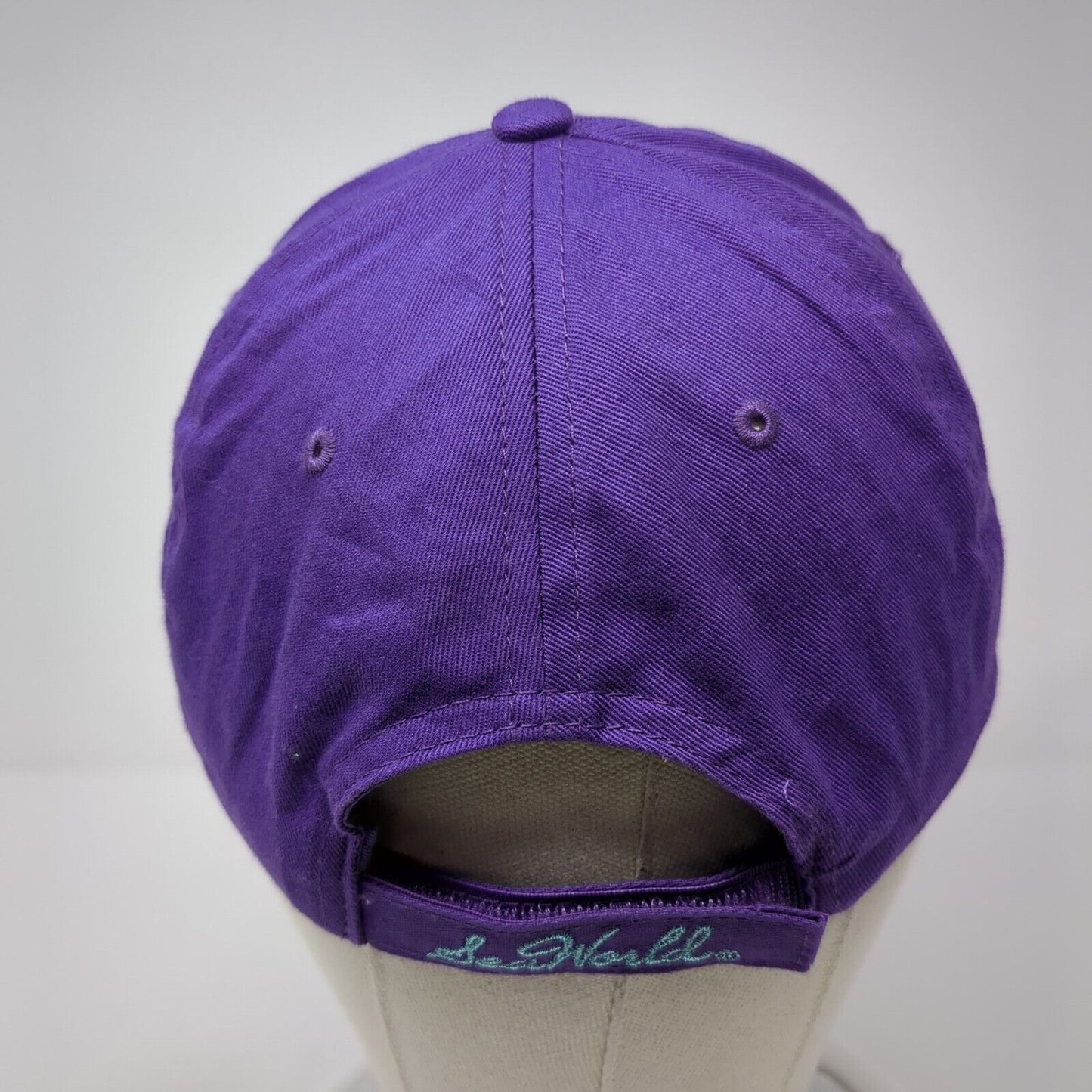 SeaWorld Strapback Hat Purple One Size Adjustable Embroidered Floral Cotton