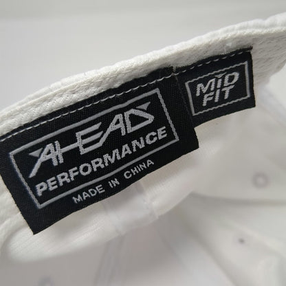 Ahead Baseball Cap White One Size Performance Embroidered Dog Strapback Hat