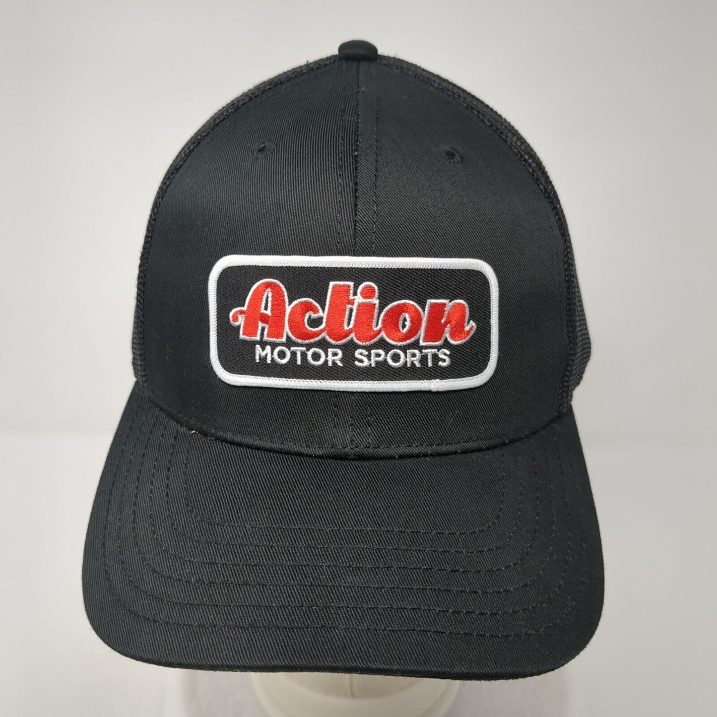 Action Motor Sports Snapback Trucker Hat Black OS Adjustable Mesh Back Otto