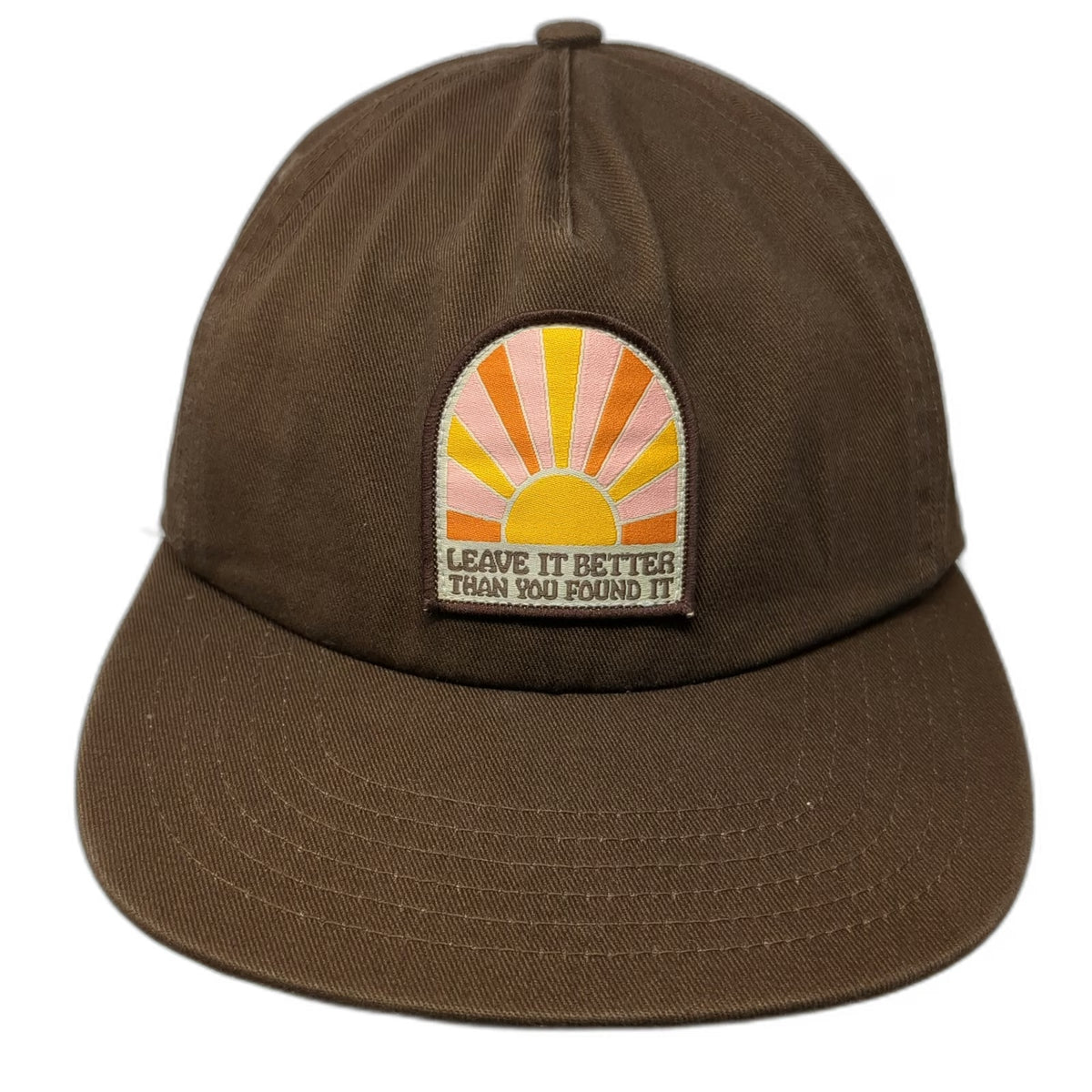Parks Project 5 Panel Brown One Size Hat Leave It Better Sun Patch Slideback