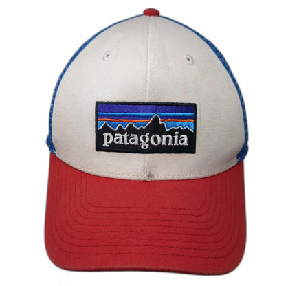 Patagonia Trucker Hat White Red Blue One Size Mesh Snapback Fitz Roy Mountain