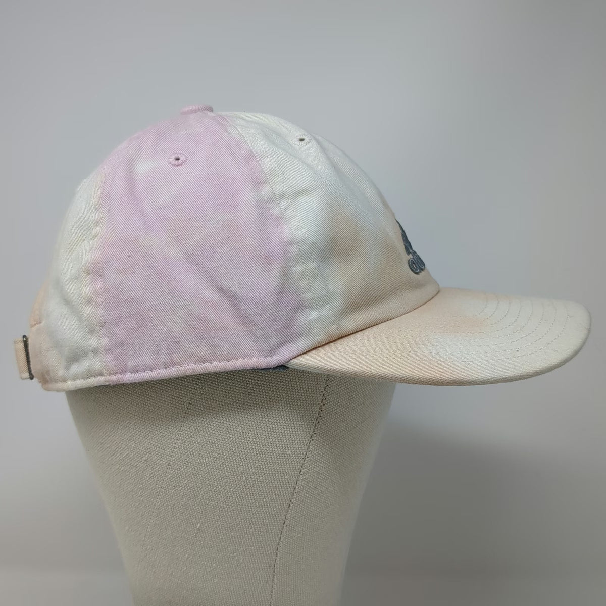 Adidas Baseball Cap White Pink Orange One Size Tie Dye Logo Slideback Cotton