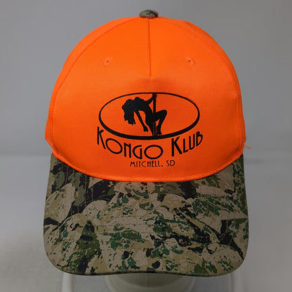 Cobra 5 Panel Orange Camo Kongo Klub OSFM Hat Mitchell SD Pole Dancer Graphic
