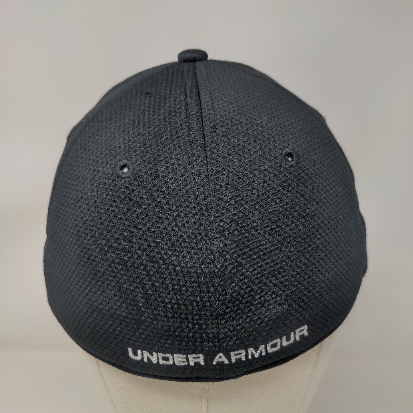 Under Armour Fitted Hat Black Medium-Large Embroidered Logo 6 Panel