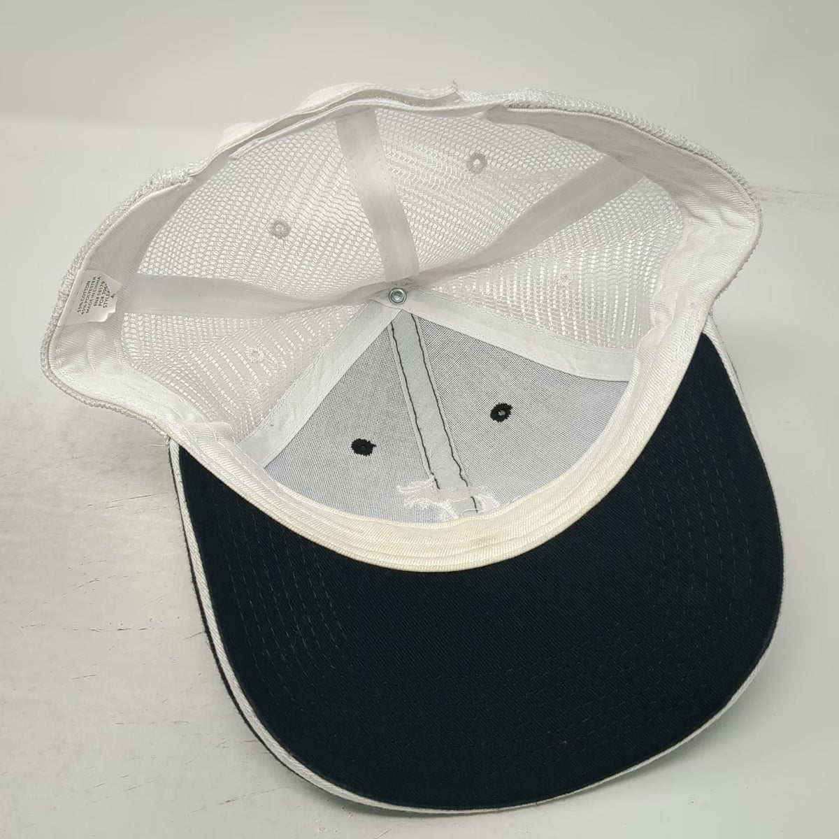 Baseball Cap Black White One Size Mesh Back Strapback Analytical Moose Hat