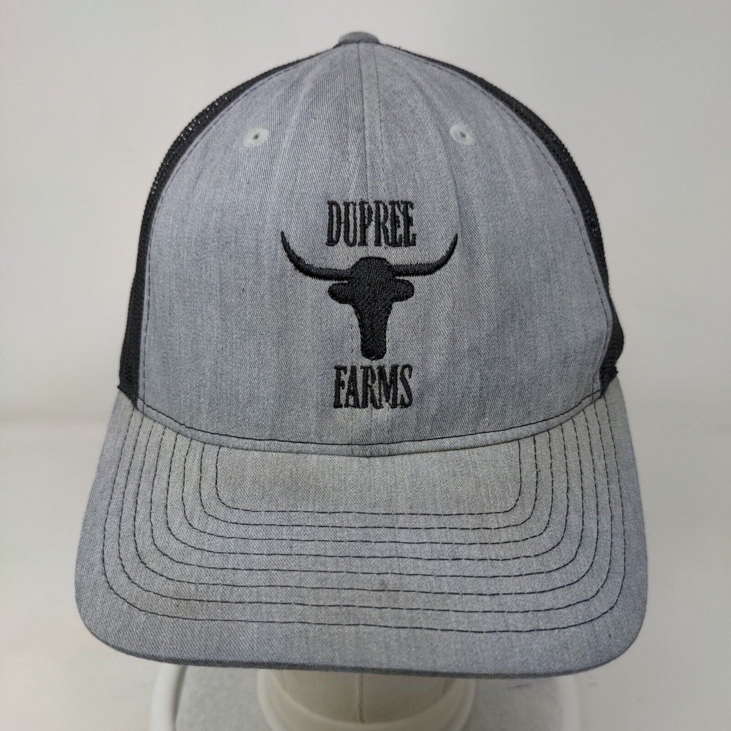 Dupree Farms Snapback Trucker Hat Gray One Size Embroidered Mesh Back Richardson