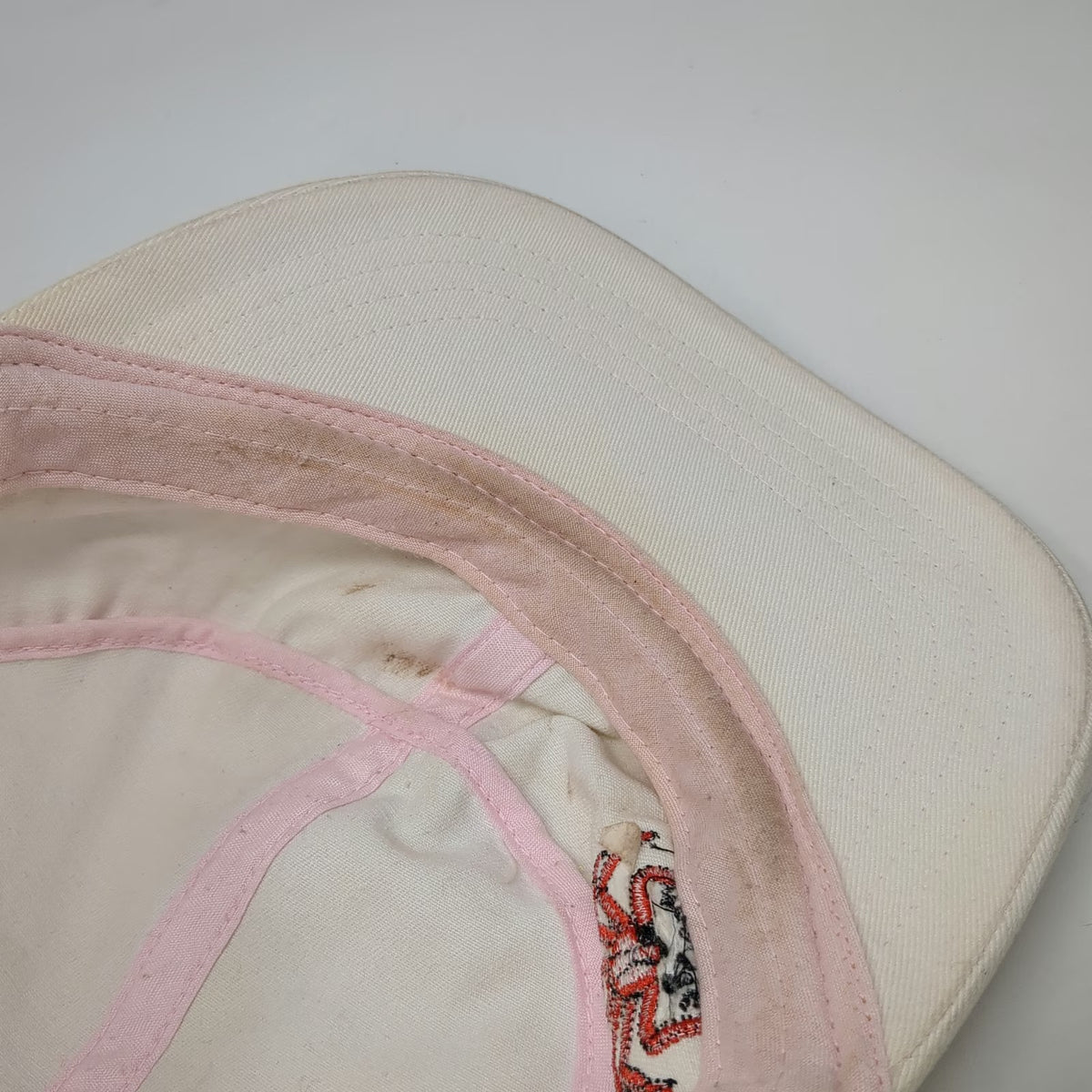 Fahrenheit Army Cap White One Size Pink Stitching Tracy's King Crab Shack Hat