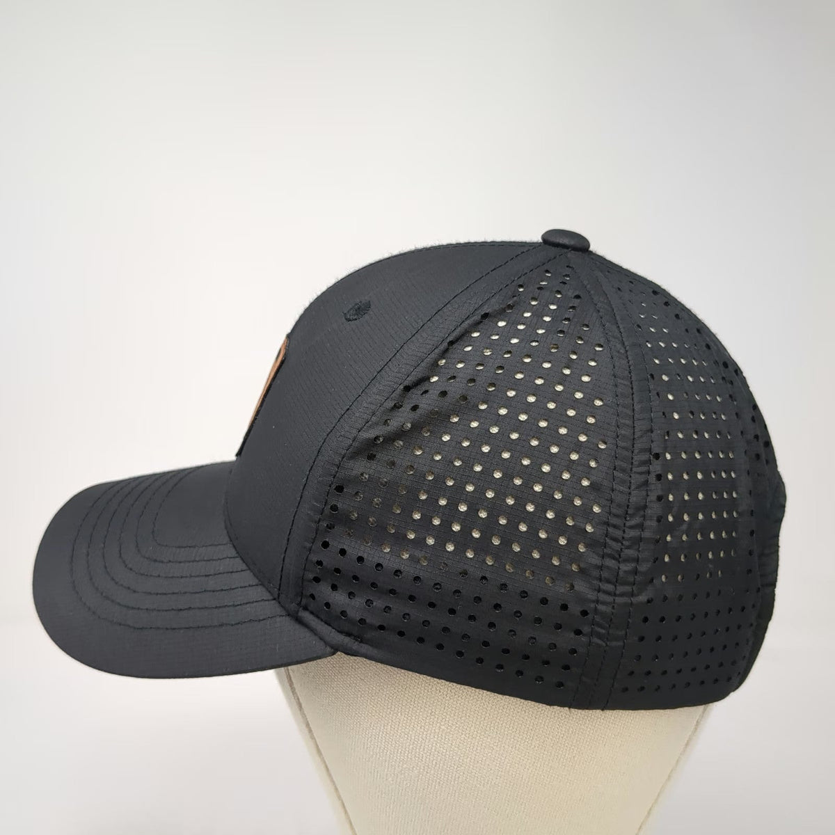 Holed Out Baseball Cap Black One Size Shaker Hills Golf Course Leather Patch Hat