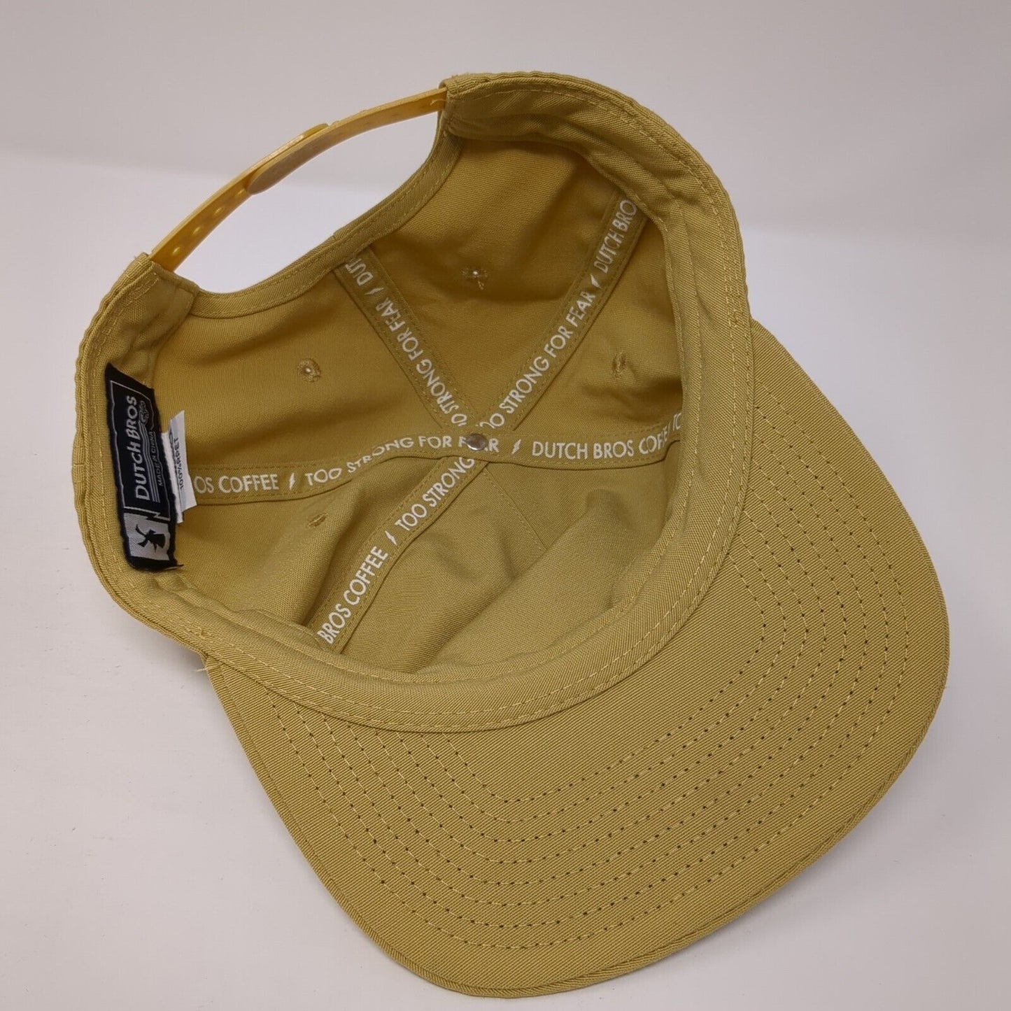 DB Dutch Bros 92 Snapback Hat Tan One Size Adjustable Embroidered Logo Rpet