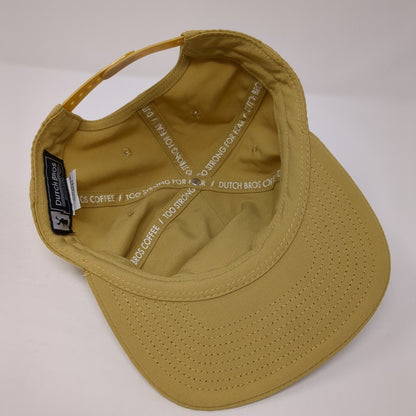 DB Dutch Bros 92 Snapback Hat Tan One Size Adjustable Embroidered Logo Rpet