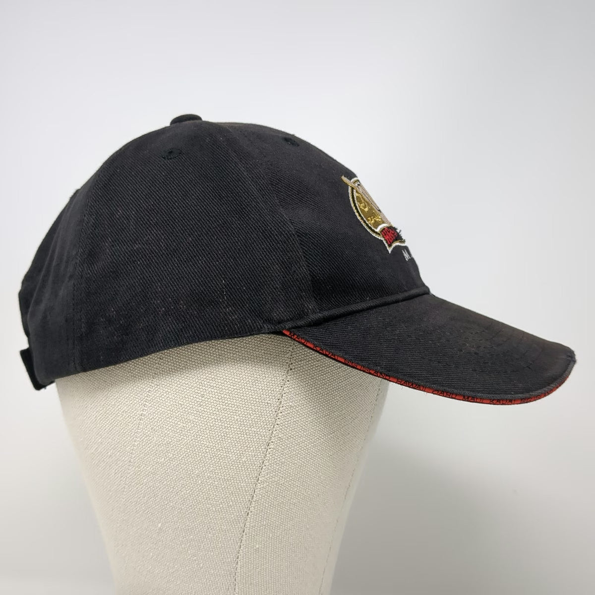 Hawaiian Headwear Baseball Cap Black OS Maui Hang Loose Shaka Sandwich Brim Hat