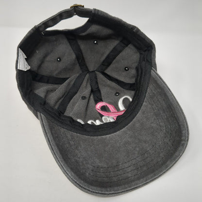 Hope Pink Ribbon Slideback Hat Gray One Size Adjustable Embroidered