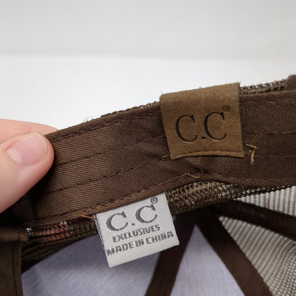 C.C Exclusives Trucker Hat Ponytail Brown One Size Cowboy Praying