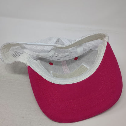 Pink Trucker Hat OS Mesh Back White Red AIRO Logo Patch Snapback Structured Hat