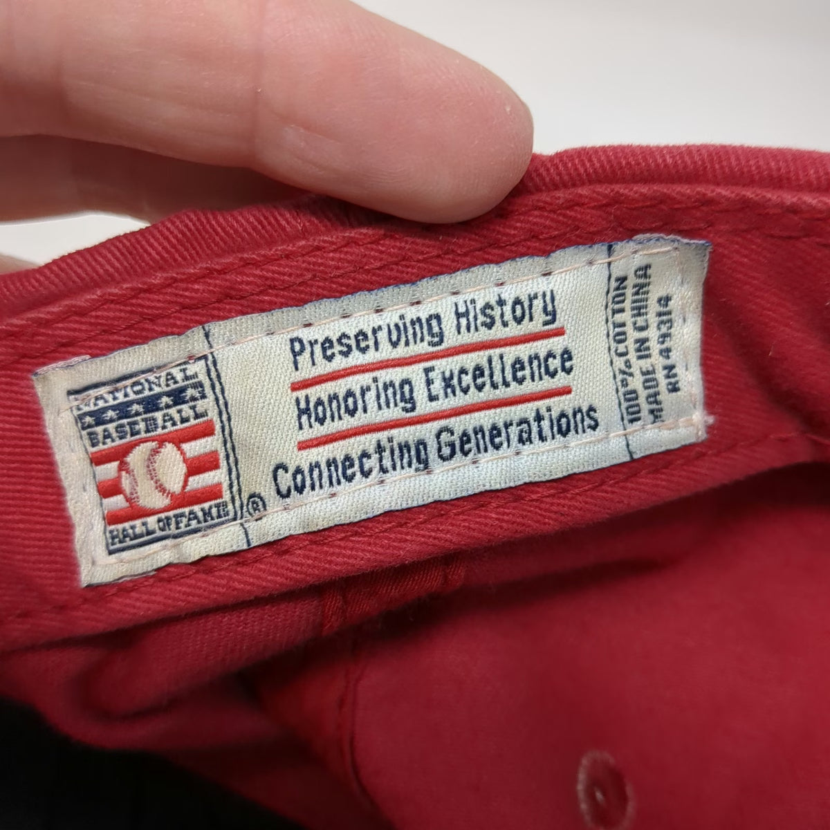 Baseball Hall of Fame Cap Red One Size Cooperstown NY 1939 Strapback Hat Logo