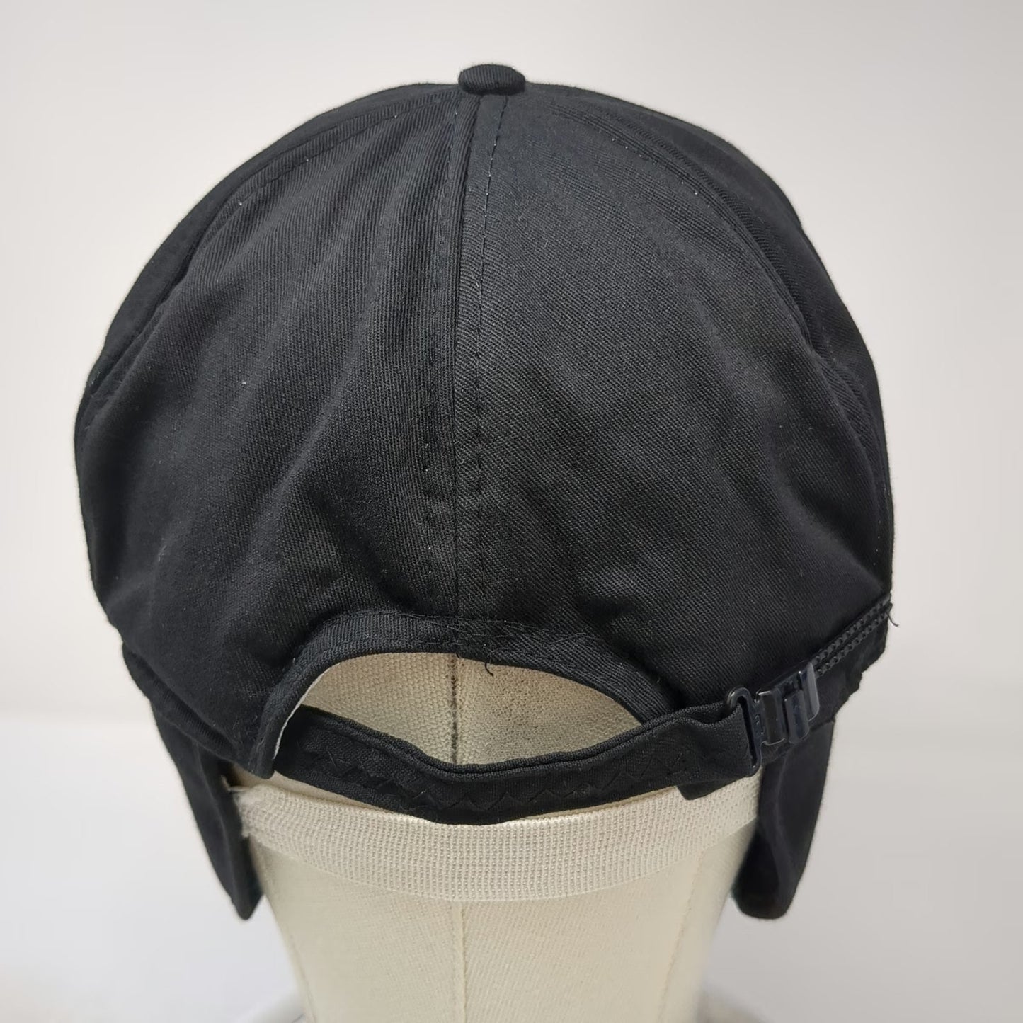 San Sun Trapper Hat Black Ear Flaps Rope H&H Contractors Idaho Vintage