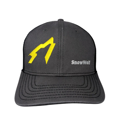 Snow Wolf Snapback Trucker Hat Gray One Size Adjustable Mesh Back Cap America