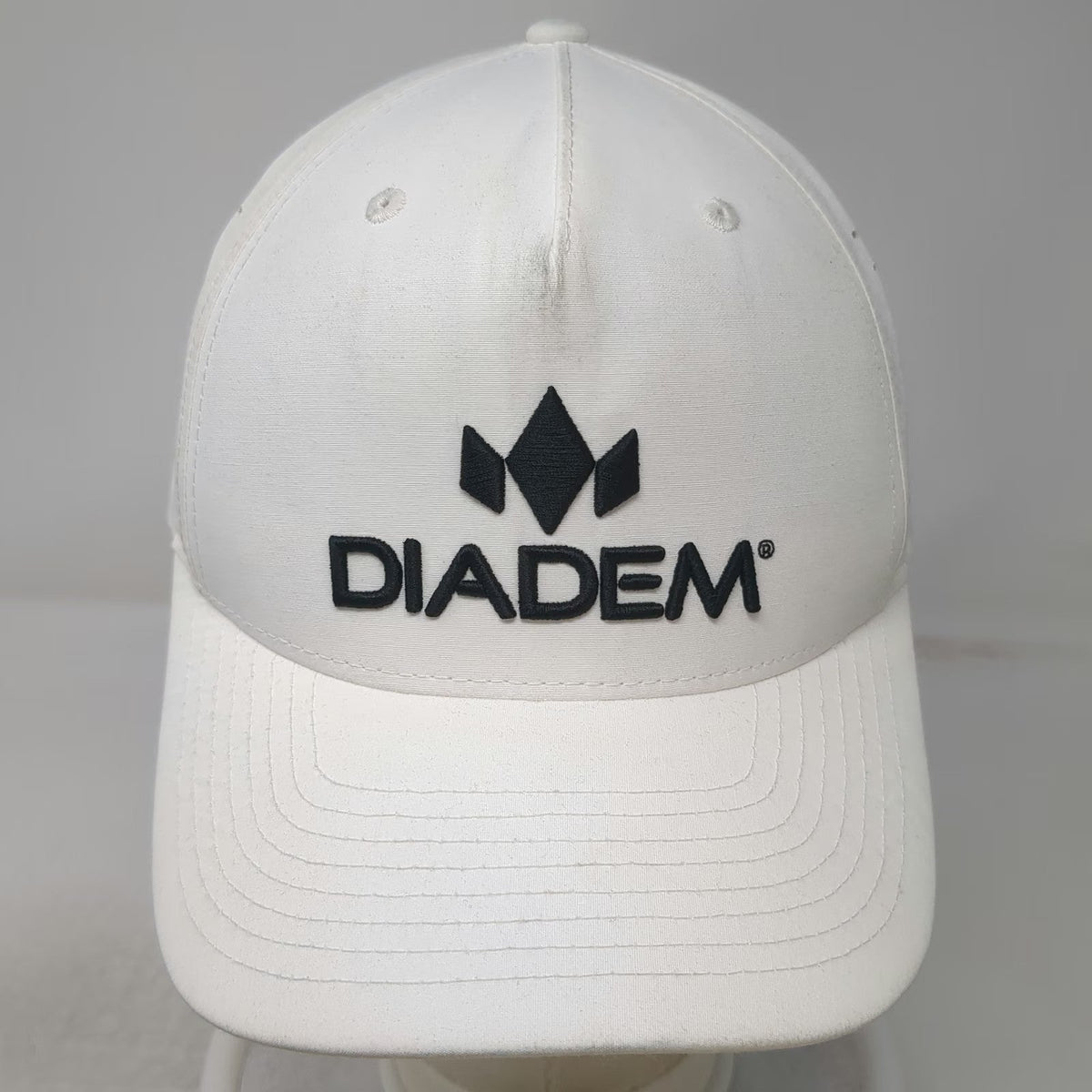 Diadem Trucker Hat White One Size Snapback Laser Cut Performance Sports Tennis