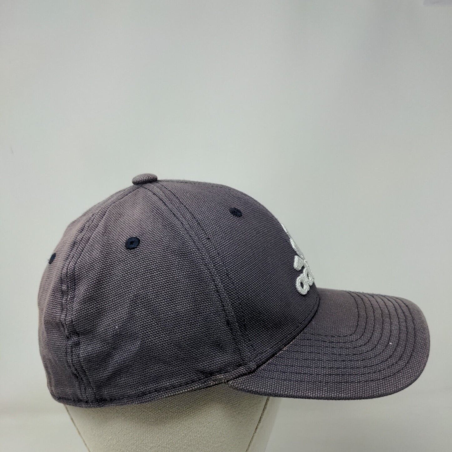 Adidas 3 Stripes Fitted Hat Blue L/XL Embroidered A-Flex Solid 6 Panel