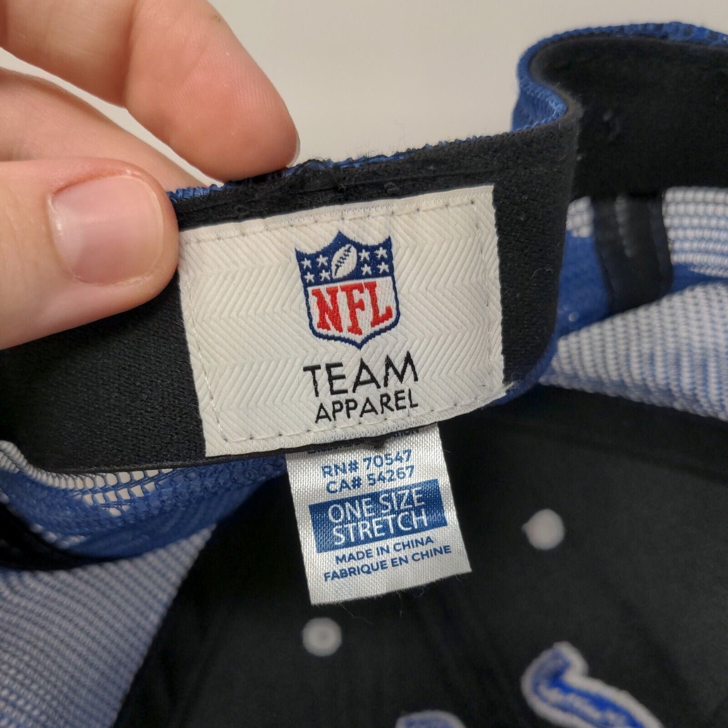 NFL Team Apparel Indianapolis Colts Fitted Mesh Back Hat Blue OS Embroidered